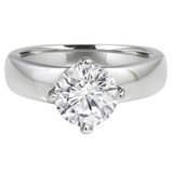 Round Lab Created Diamond  4-Prong Solitaire Engagement Ring in White Gold