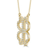 Round Diamond Four-heart Clover Necklace in Yellow Gold
