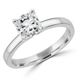 Cushion Diamond Solitaire Engagement Ring in White Gold