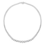 Round Diamond Graduated Tennis Necklace in White Gold
