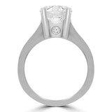 Round Diamond Solitaire with Accents Engagement Ring in White Gold With Channel Set Accents