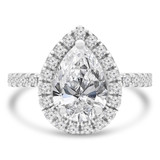 Pear Diamond Pear Halo Engagement Ring in White Gold with Accents Pear Diamond Pear Halo Engagement Ring in White Gold with Accents