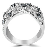 Round Black Diamond Cocktail Ring in White Gold (MDR140086) Round Black Diamond Cocktail Ring in White Gold (MDR140086)