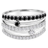 Round Black Diamond Cocktail Ring in White Gold (MDR140107) Round Black Diamond Cocktail Ring in White Gold (MDR140107)