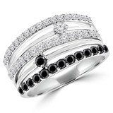 Round Black Diamond Cocktail Ring in White Gold (MDR140107) Round Black Diamond Cocktail Ring in White Gold (MDR140107)