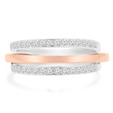Round Diamond Cocktail Ring in Two-Tone Gold (MDR170083)