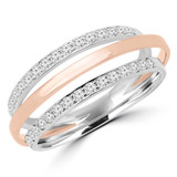 Round Diamond Cocktail Ring in Two-Tone Gold (MDR170083)