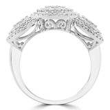 Round Diamond Double Halo Round Cluster Engagement Ring in White Gold (MDR190076)
