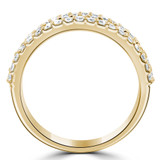 Round Diamond Three-row Semi-Eternity Wedding Band Ring in Yellow Gold (MDR210008)