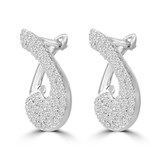 Round Diamond Drop/Dangle Earrings in White Gold (MDR210062)