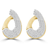 Round Diamond Drop/Dangle Earrings in Yellow Gold (MDR210063)