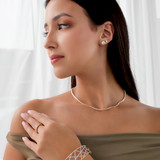 Round Diamond Bangle Bracelet in Yellow Gold (MDR210129)