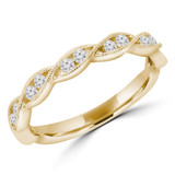 Round Diamond Vintage Semi-Eternity Wedding Band Ring in Yellow Gold (MDR210150)