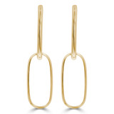 Paper Clip Drop/Dangle Earrings in  Yellow Gold (MDR210158)