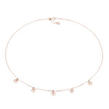 5 Heart Necklace in  Rose Gold (17" Chain) (MDR210183)