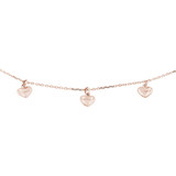 5 Heart Necklace in  Rose Gold (17" Chain) (MDR210183)