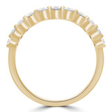 Round Diamond Two-Row Tiara Shared Prong Semi-Eternity Anniversary Wedding Band Ring in Yellow Gold (MDR220214)