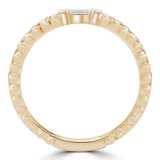Baguette Diamond Split Beaded Semi-Eternity Anniversary Wedding Band Ring in Yellow Gold (MDR230036)
