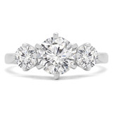 Round Diamond Three-Stone Engagement Ring in White Gold (MVSX0018-W)