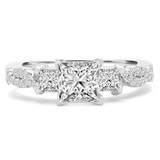Princess Diamond Three-Stone Engagement Ring in White Gold with Accents (MVSX0021-W) Princess Diamond Three-Stone Engagement Ring in White Gold with Accents (MVSX0021-W)