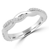 Round Diamond Infinity Semi-Eternity Wedding Band Ring in White Gold (MVSXB0015-W)