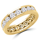 Full Eternity Round Diamond Anniversary Wedding Band Ring in Yellow Gold (MVSAR1006-Y)