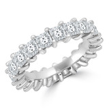 Lab Created Full Eternity Princess Diamond Anniversary Wedding Band Ring in White Gold (MVSAR0013-W)