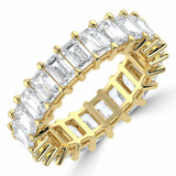 Full Eternity Emerald Diamond Anniversary Wedding Band Ring in Yellow Gold (MVSAR1021-Y)