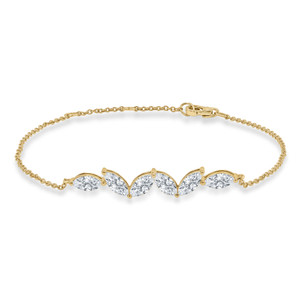 Marquise Lab Created Diamond  6 Stone Chain Bracelet in Yellow Gold (MD250317) Marquise Lab Created Diamond  6 Stone Chain Bracelet in Yellow Gold (MD250317)