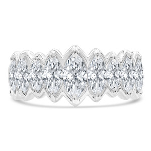 Marquise Lab Created Diamond  Half Bezel Set Cocktail Ring in White Gold (MD250252) Marquise Lab Created Diamond  Half Bezel Set Cocktail Ring in White Gold (MD250252)