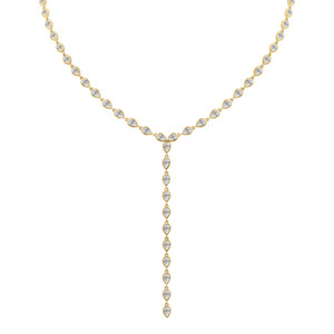 Pear Lab Created Diamond  Bezel Set Y Tennis Necklace in Yellow Gold (MD250312) Pear Lab Created Diamond  Bezel Set Y Tennis Necklace in Yellow Gold (MD250312)
