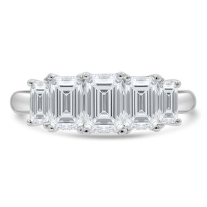 Emerald Lab Created Diamond  Graduated Five-Stone Anniversary Wedding Band Ring in White Gold (MD250248) Emerald Lab Created Diamond  Graduated Five-Stone Anniversary Wedding Band Ring in White Gold (MD250248)
