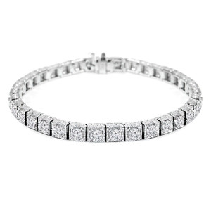 Round Diamond Milgrained Tennis Bracelet in White Gold (MD210201) Round Diamond Milgrained Tennis Bracelet in White Gold (MD210201)