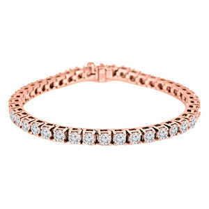Round Diamond Tennis Bracelet in Rose Gold (MD230220)
