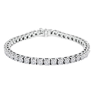 Round Lab Created Diamond  Tennis Bracelet in White Gold (MD240284)