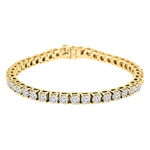 Round Lab Created Diamond  Tennis Bracelet in Yellow Gold (MD240282)