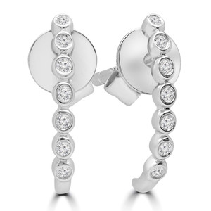 Round Diamond Bar Stud Earrings in White Gold (MD190317) Round Diamond Bar Stud Earrings in White Gold (MD190317)