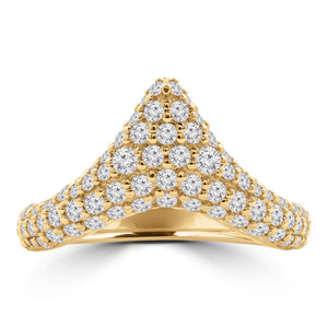 Round Lab Created Diamond  Pave Chevron Cocktail Ring in Yellow Gold (MD250265) Round Lab Created Diamond  Pave Chevron Cocktail Ring in Yellow Gold (MD250265)