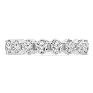 Round Lab Created Diamond  6-Prong Eternity Anniversary Wedding Band Ring in White Gold *Size 6.5 Only* (MD250247)