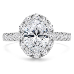 Oval Diamond Oval Halo Engagement Ring in White Gold with Accents (MD210092) Oval Diamond Oval Halo Engagement Ring in White Gold with Accents (MD210092)