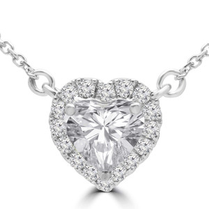 Heart Diamond Halo Heart Necklace in White Gold (MD240211) Heart Diamond Halo Heart Necklace in White Gold (MD240211)