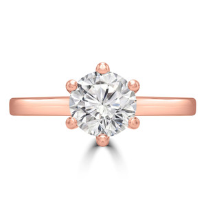 Round Diamond 6-Prong Solitaire Engagement Ring in Rose Gold (MD200520)