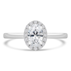 Oval Lab Created Diamond  Oval Halo Engagement Ring in White Gold (MD250025) Oval Lab Created Diamond  Oval Halo Engagement Ring in White Gold (MD250025)