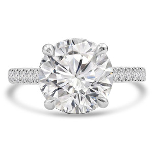 Round Lab Created Diamond  Hidden Halo Open Bridge Solitaire with Accents Engagement Ring in White Gold (MD250286) Round Lab Created Diamond  Hidden Halo Open Bridge Solitaire with Accents Engagement Ring in White Gold (MD250286)