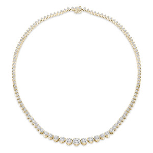 Round Diamond Graduated Tennis Necklace in Yellow Gold (MD230222)