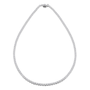 Round Lab Created Diamond  Tennis Necklace in White Gold (MD240329) Round Lab Created Diamond  Tennis Necklace in White Gold (MD240329)