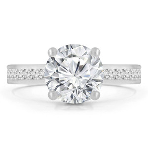 Round Diamond Solitaire with Accents Engagement Ring in White Gold With Channel Set Accents (MD180535) Round Diamond Solitaire with Accents Engagement Ring in White Gold With Channel Set Accents (MD180535)