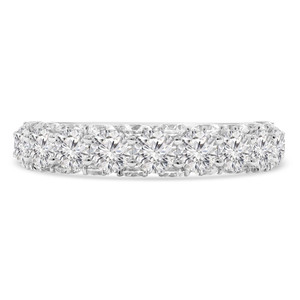 Round Diamond Shared Prong Semi-Eternity Anniversary Wedding Band Ring in White Gold with Accented Profile (MD250268)