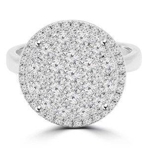 Round Diamond Pave Set Cluster Cocktail Ring in White Gold (MD160293) Round Diamond Pave Set Cluster Cocktail Ring in White Gold (MD160293)