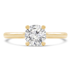 Round Diamond Cathedral Solitaire Engagement Ring in Yellow Gold (MD230133)